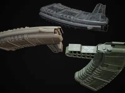 PBR pufgun SKS Magazine Game Ready Low-poly 3D model