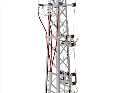 Cable Feeded 952 Tower Transformer Station Free 3D model