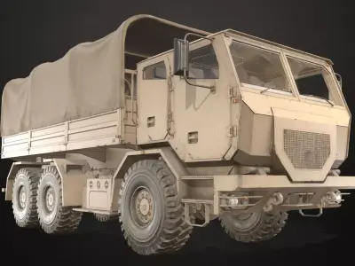Military Truck V2 - Cargo Low-poly 3D model