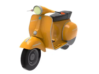 Classic Italian Piaggio Vespa Scooter Low-poly 3D model