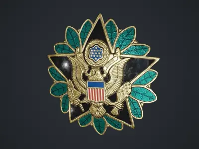 Army Staff Badge Low-poly 3D model