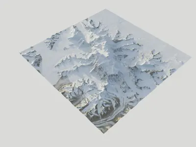 Mount Logan snowy mountain range 3D model