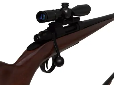 Realistic Hunter Gun Low-poly 3D model