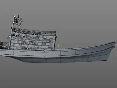 boat fishing thai Low-poly 3D model