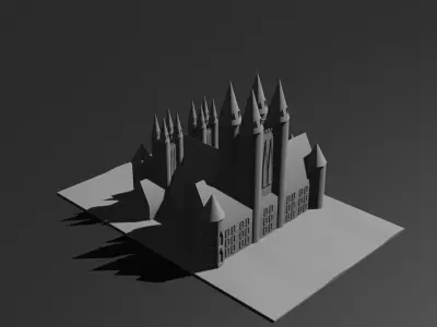 Low Poly Castle 7  Low-poly 3D model
