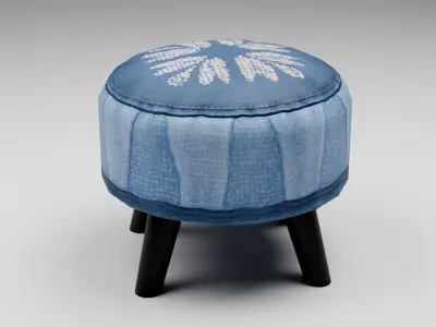 Mini Stool - MAYA and Blender Low-poly 3D model