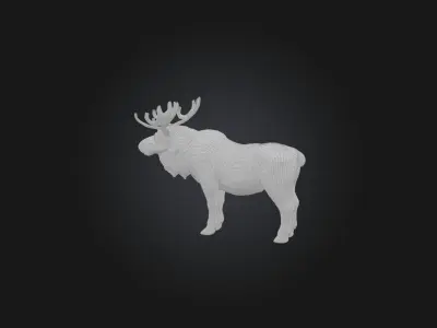 Realistic Moose Model Low-poly 3D model