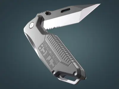 Tanto Folding Knife Low-poly 3D model