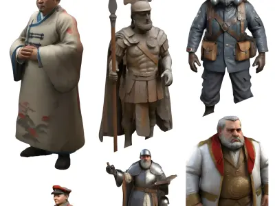 Historical Figures Through Time Collection 3D print model