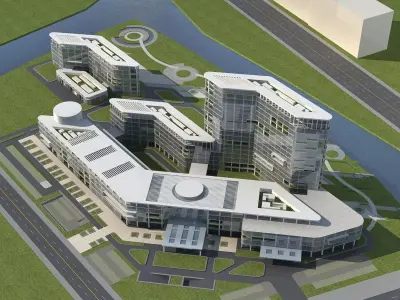 Hospital Building 3D model purchase