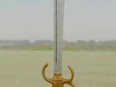 GILDED FALCHION Low-poly 3D model