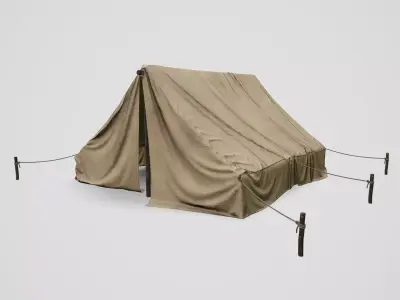 Camp Tent Desert Military  Low-poly 3D model