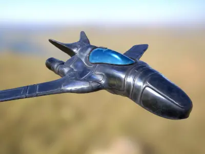 Fighter jet flying in sky Low-poly 3D model