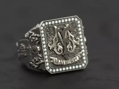 King Knight Signet Ring  3D print model