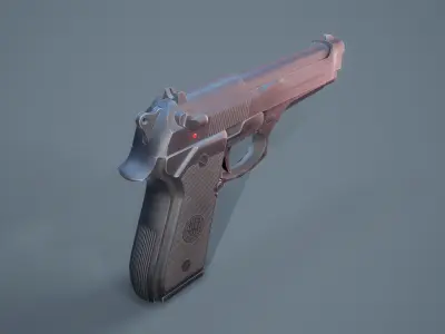 Beretta 9mm Low-poly 3D model
