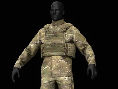 Crye Precision G2 Combat Pants and Field Shirt Low-poly 3D model