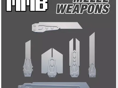 MMB Addon 6 Melee weapons 3D print model