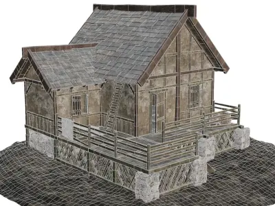 Old House Medieval 17 PBR 4K GameReady Low-poly 3D model