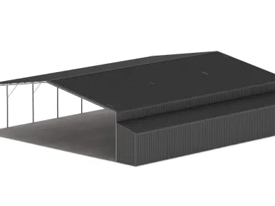 Easyhall Large Hay Shed Customizable Steel Storage 3D model