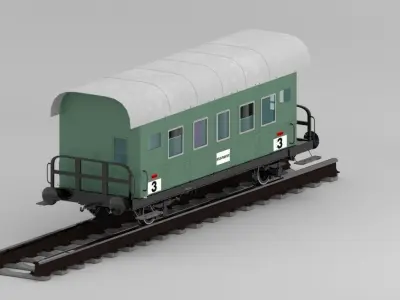 A railway carriage from 1985 3D model