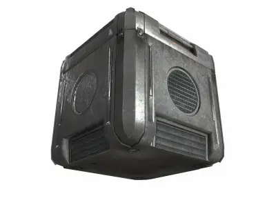 Sci Fi cargo crate 3 PBR Low-poly 3D model
