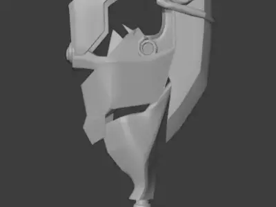 Fantasy axe-blade weapon Low-poly 3D model