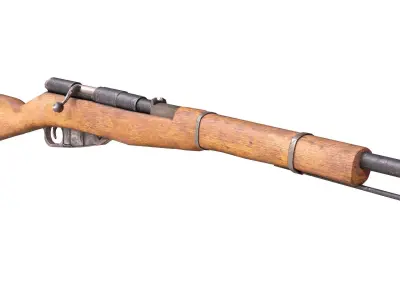 Vintage M91 Carcano Style Vintage Rifle Mid-Poly 3D Model Free low-poly 3D model