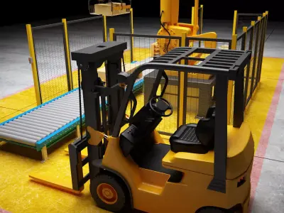 Palletizing Cell Scene 3D model