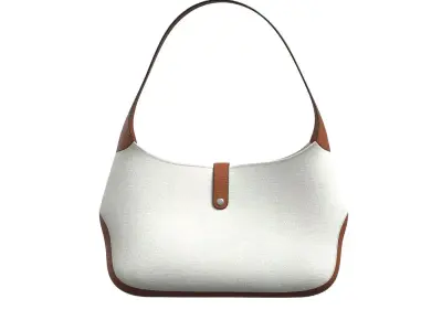 Brown Leather Strap Hobo Bag 3D model