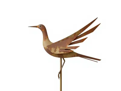 Rustic Metal Bird Sculpture Model Pack Low-poly 3D model purchase