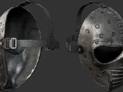 Black Ballistic Mask PBR Low-poly 3D model
