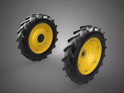 TRACTOR TIRE TREAD TYRE LUG WHEEL RUBBER RIM HUB GRIP DIRT ROAD 3D model