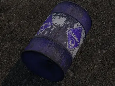 Oil Barrels Low-poly 3D model