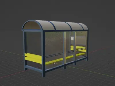 Bus Stop Low-poly 3D model 29