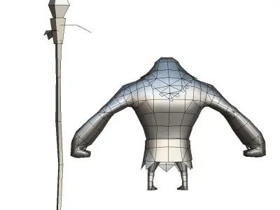 Low Poly Cartoon Creature Hunter Low-poly 3D model