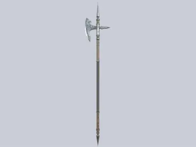 Fantasy halberd Low-poly 3D model buy