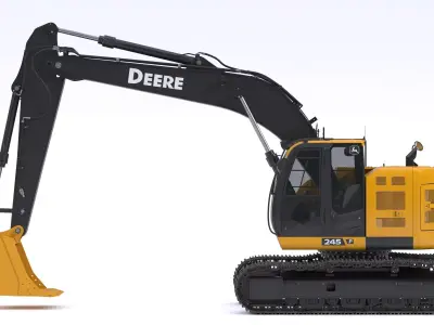 John Deere 245 P-Tier Mid-Size Excavator 3D model