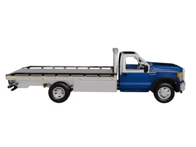 Flatbed Tow Truck Vehicle Recovery Transport Truck 02 3D model