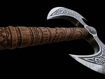 Viking Axe Prop Low-poly 3D model