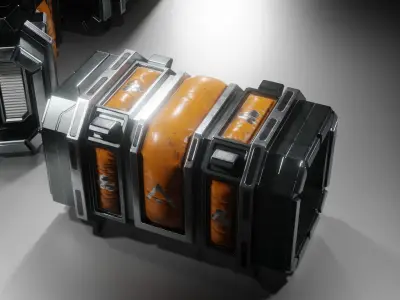 Sci-fi Crate Low-poly 3D model 8