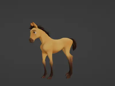 Cute Horse Low-poly 3D model