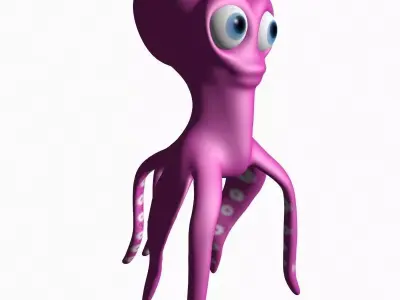 Squid Toon Low-poly 3D model