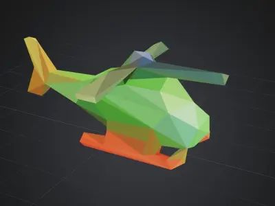 low ploy helicopter Free low-poly 3D model