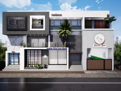 Commercial building 3D model purchase