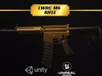M6 rifle Free low-poly 3D model