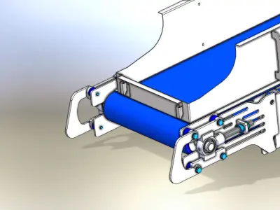 Inclinet Hygienic conveyor with belt 3D model
