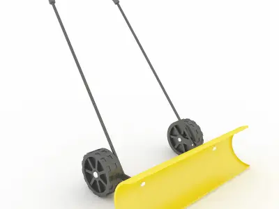 Snow Shovel with Wheels 3D model