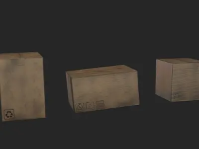 Dirty Cartoon Boxes Low Poly Low-poly 3D model