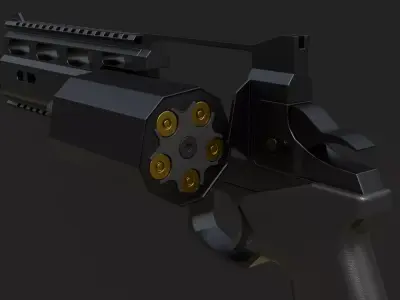 Rsh-12 Revolver Game Ready Low-poly 3D model