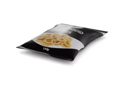 Dried fish and seafood Dried Squid Rings Low-poly 3D model